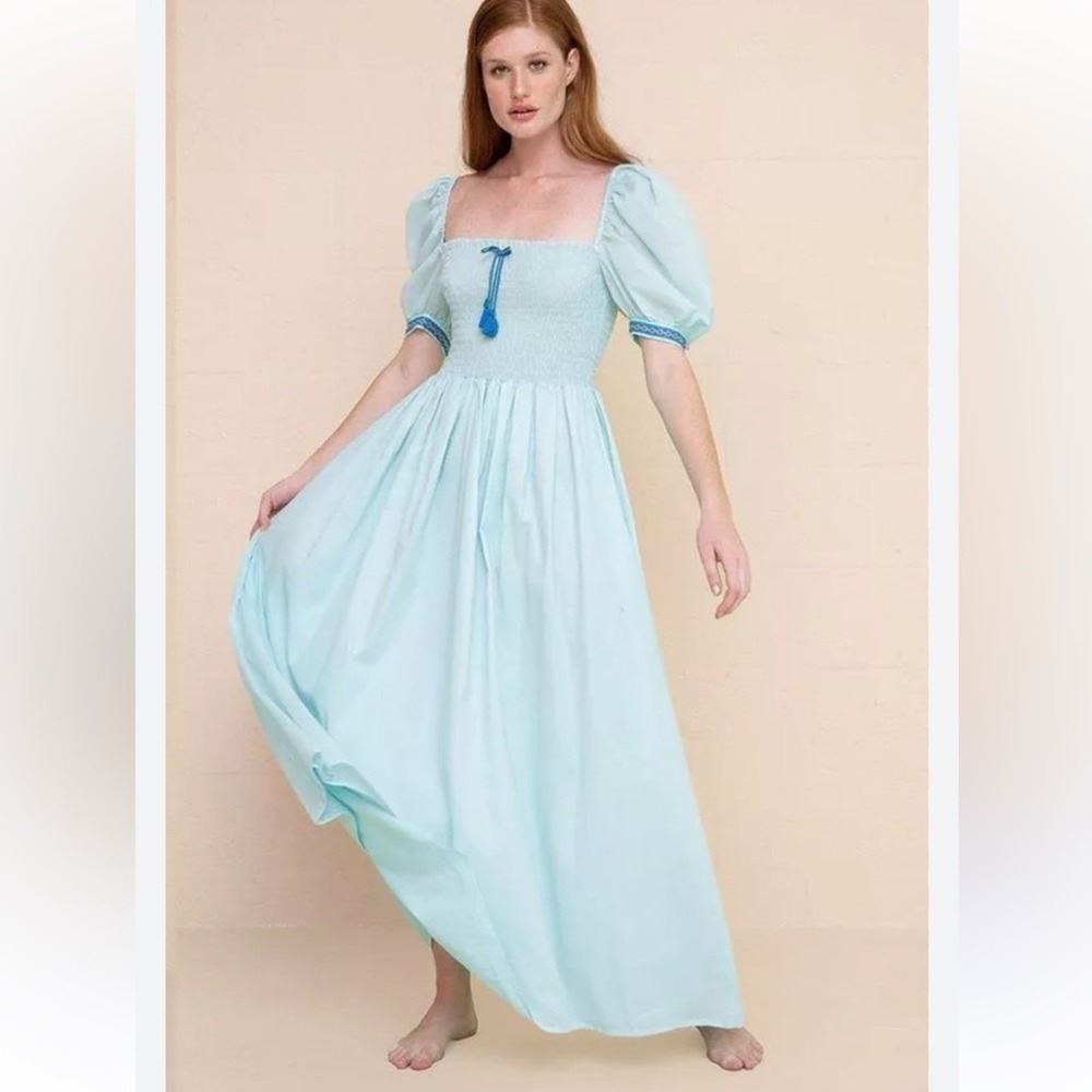 Millie Macintosh X Pitusa Collab Size XS -Sm ruched Light Blue Maxi Dress